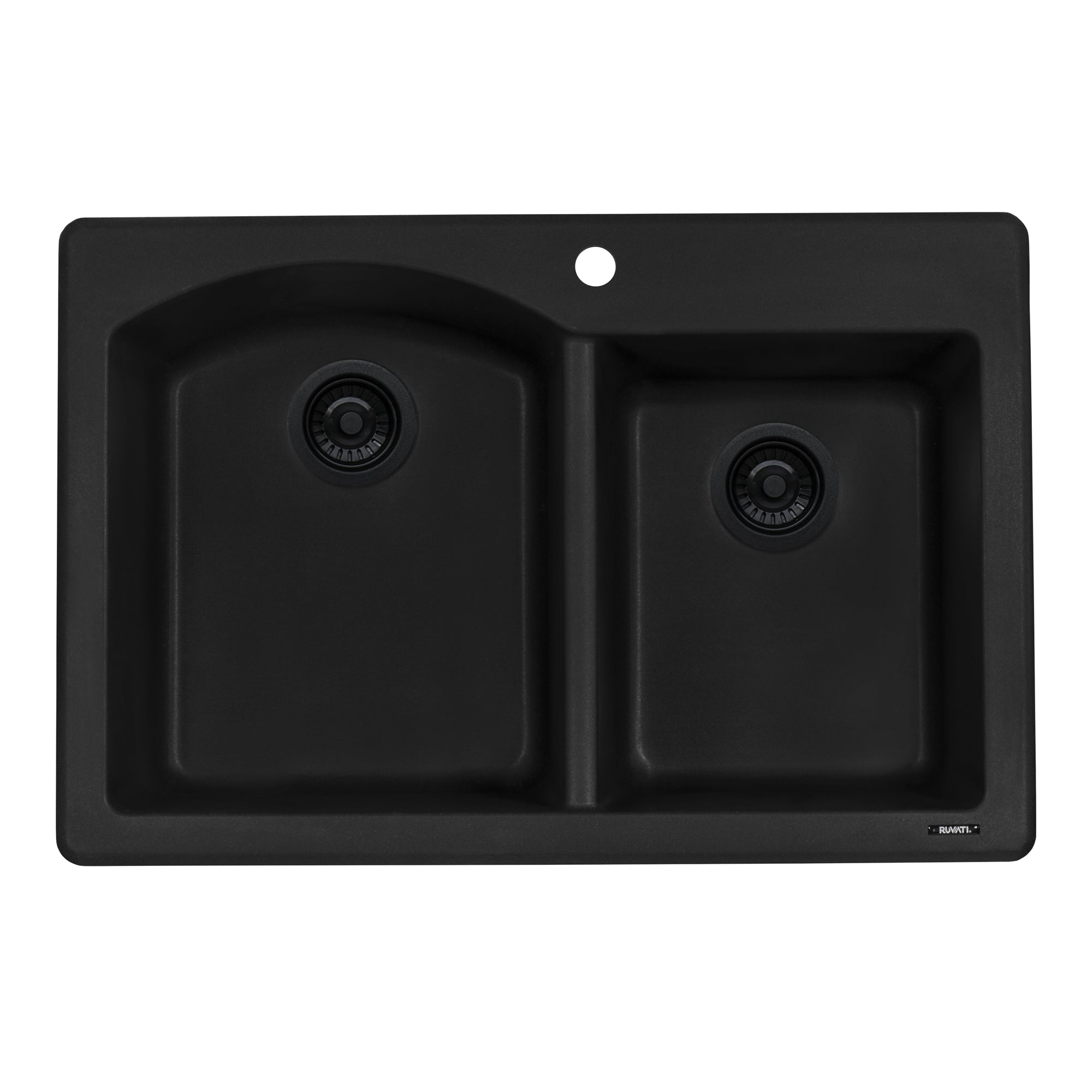 Ruvati 33 x 22" epiGranite Dual-Mount Double Bowl Granite Composite Kitchen Sink