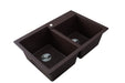 Ruvati 33 x 22" epiGranite Dual-Mount Granite Composite Double Bowl Kitchen Sink