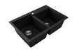 Ruvati 33 x 22 Inch epiGranite Dual-Mount Granite Composite Double Bowl Kitchen Sink RVG1331GX