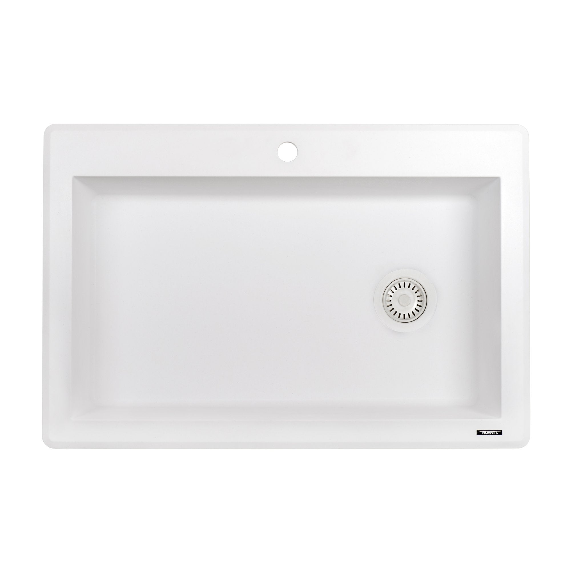 Ruvati 33" x 22" Granite Composite Topmount Single BowlKitchen Sink in White RVG1033WH