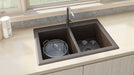 Ruvati 33 x 22" epiGranite Granite Composite Dual-Mount Double Bowl Kitchen Sink