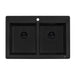 Ruvati 33 x 22" epiGranite Granite Composite Dual-Mount Double Bowl Kitchen Sink