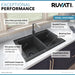 Ruvati 33 x 22" epiGranite Granite Composite Dual-Mount Double Bowl Kitchen Sink