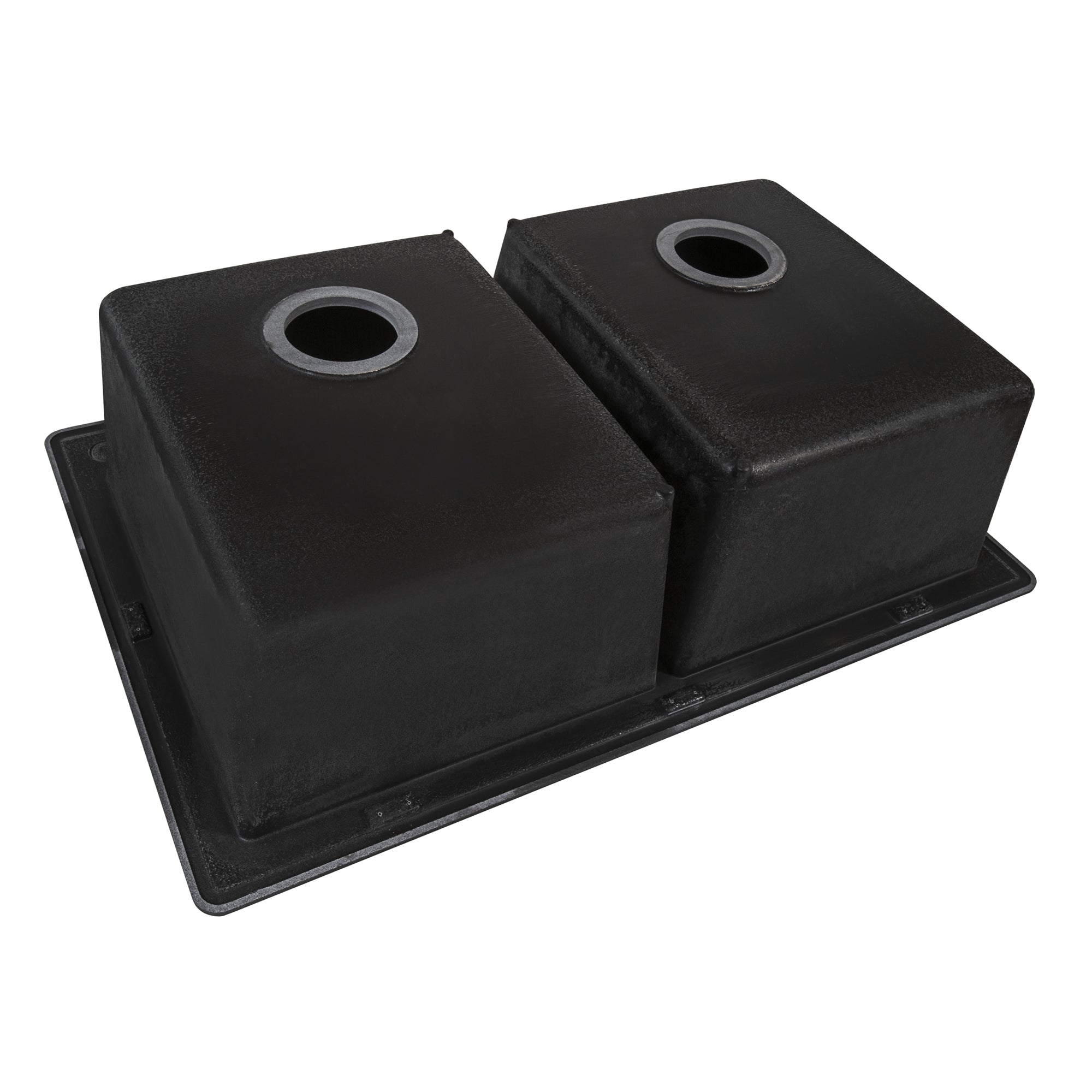 Ruvati 33 x 22" epiGranite Granite Composite Dual-Mount Double Bowl Kitchen Sink