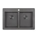 Ruvati 33 x 22" epiGranite Granite Composite Dual-Mount Double Bowl Kitchen Sink