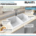 Ruvati 33 x 22" epiGranite Granite Composite Dual-Mount Double Bowl Kitchen Sink