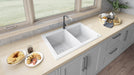 Ruvati 33 x 22" epiGranite Granite Composite Dual-Mount Double Bowl Kitchen Sink
