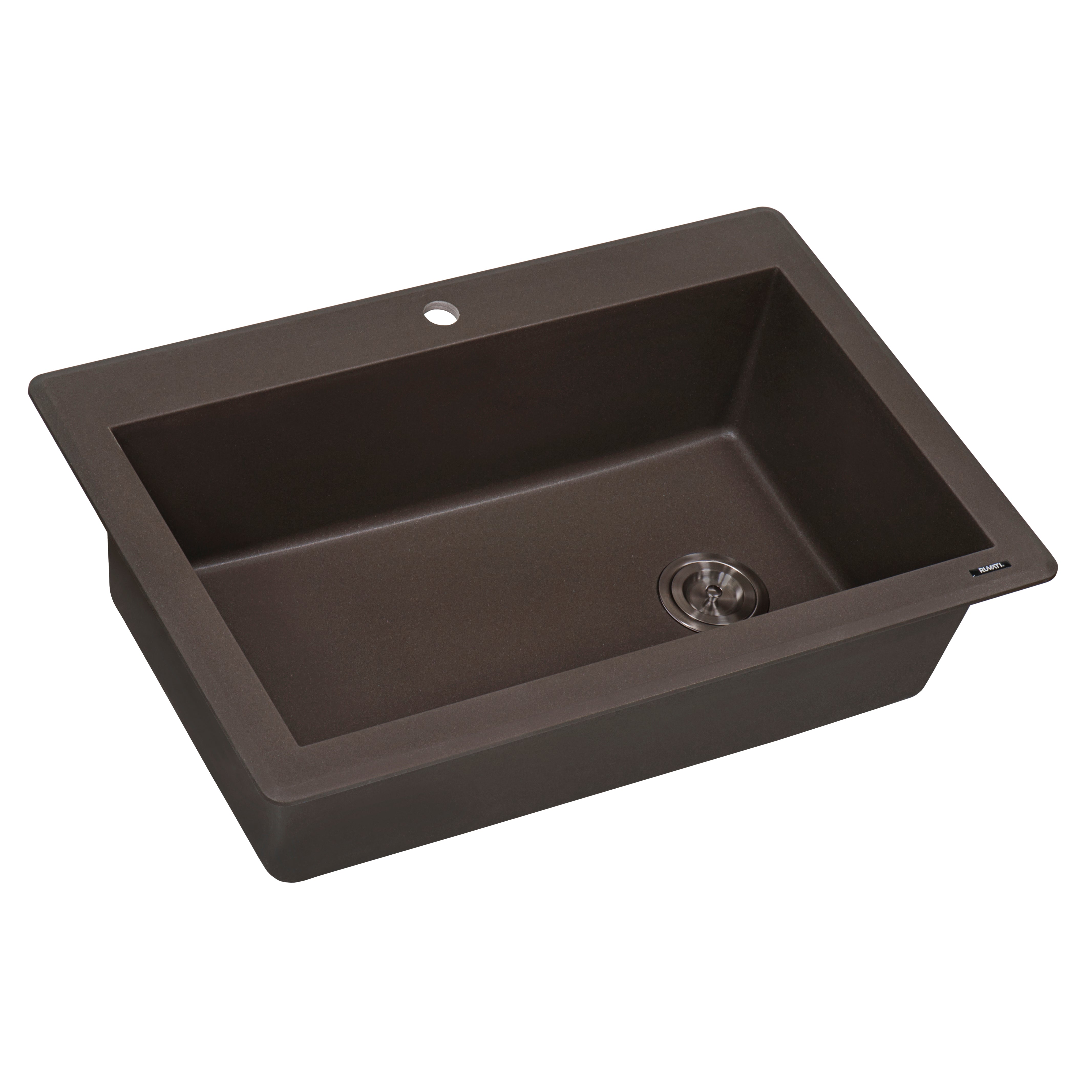 Ruvati 33 x 22" epiGranite Top Mount Granite Composite Single Bowl Kitchen Sink
