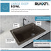 Ruvati 33 x 22" epiGranite Top Mount Granite Composite Single Bowl Kitchen Sink