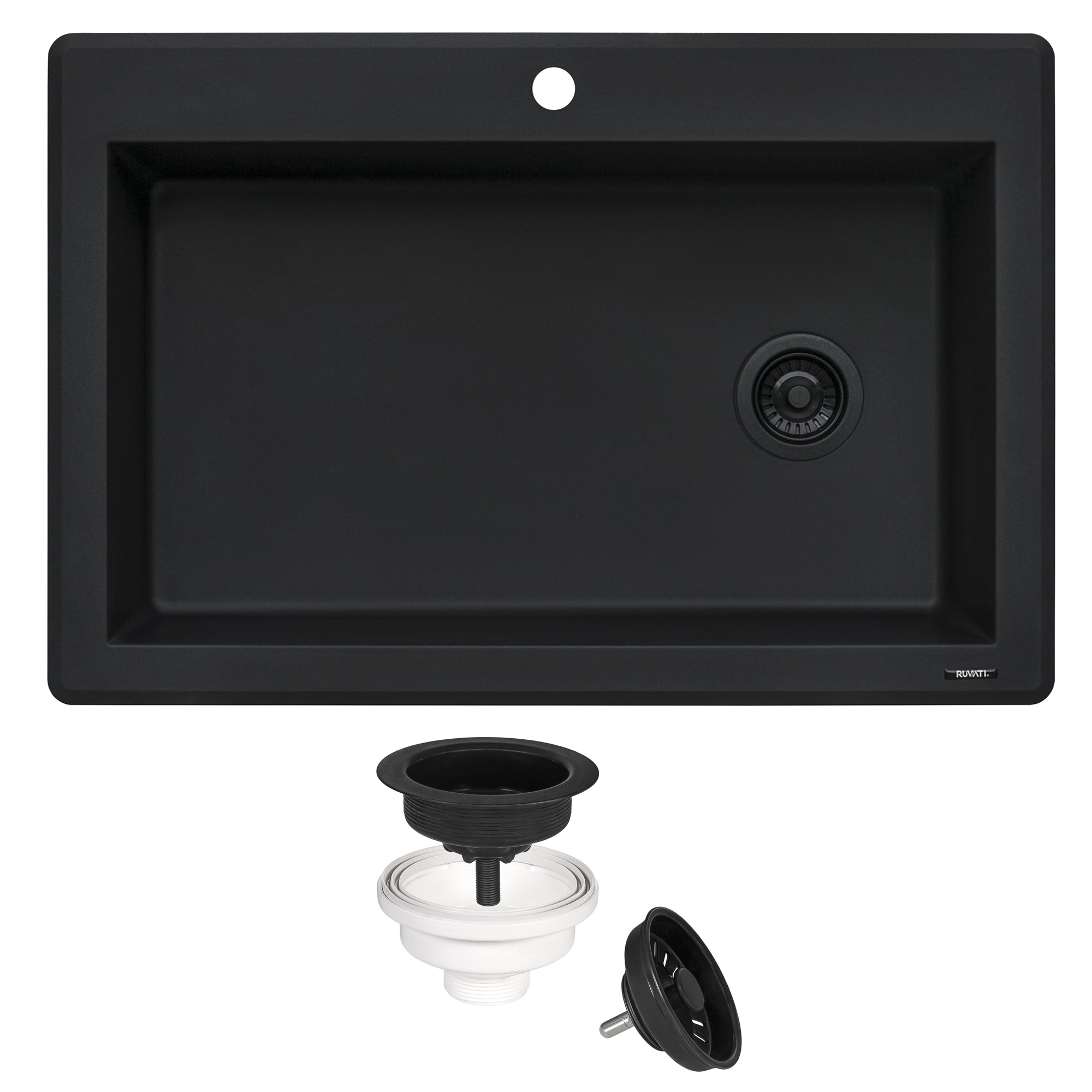 Ruvati 33 x 22" epiGranite Top Mount Granite Composite Single Bowl Kitchen Sink