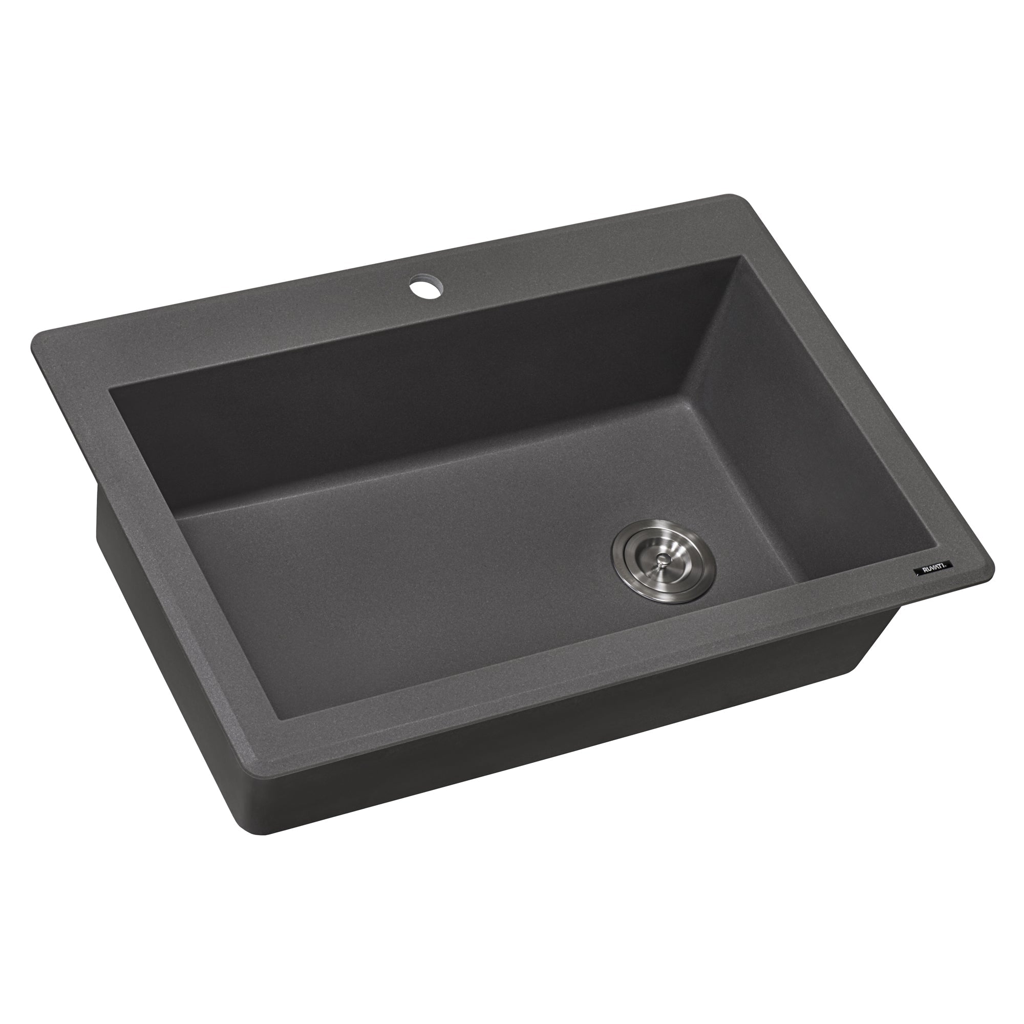 Ruvati 33 x 22" epiGranite Top Mount Granite Composite Single Bowl Kitchen Sink