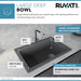 Ruvati 33 x 22" epiGranite Top Mount Granite Composite Single Bowl Kitchen Sink