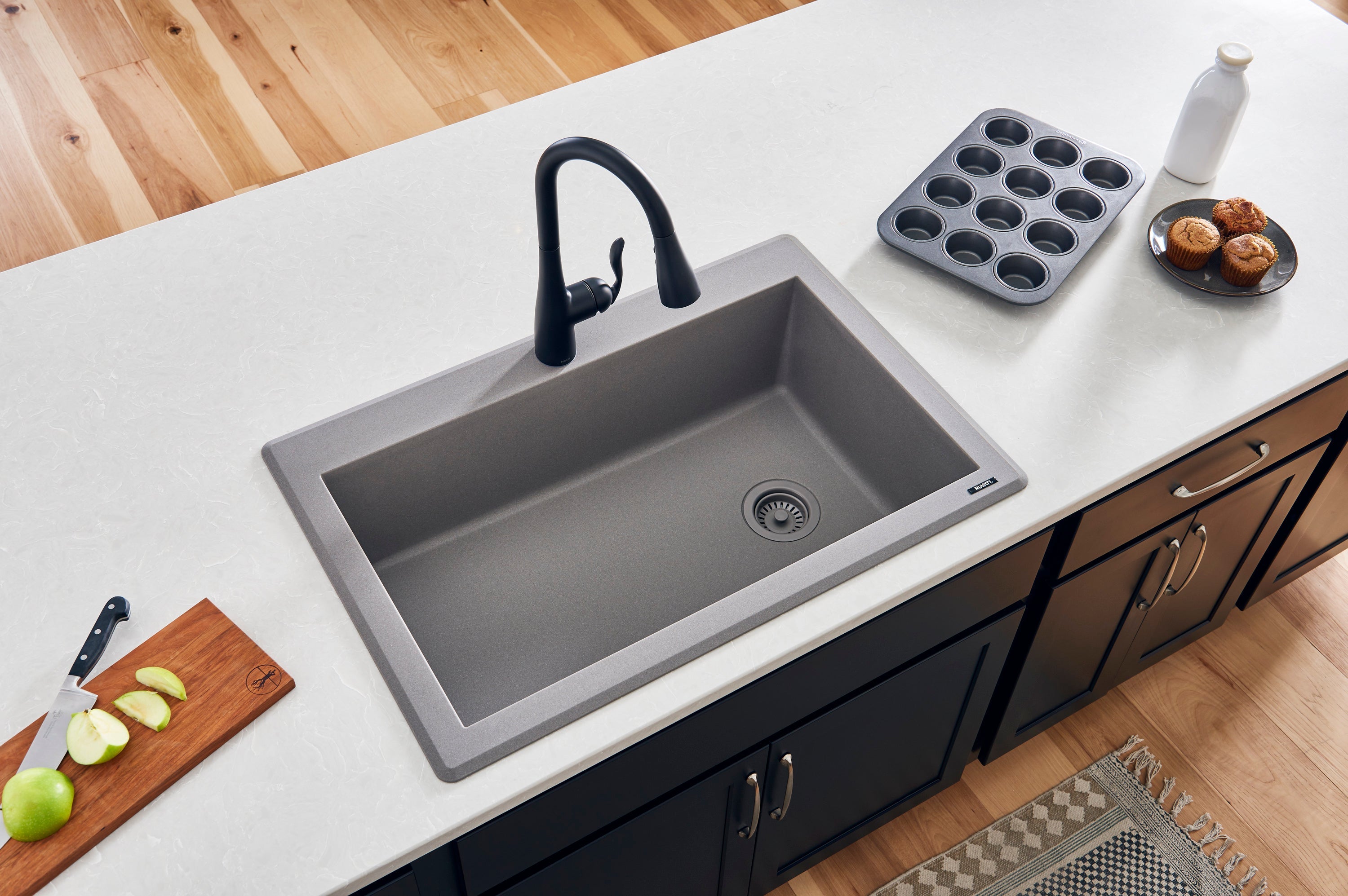 Ruvati 33 x 22" epiGranite Top Mount Granite Composite Single Bowl Kitchen Sink