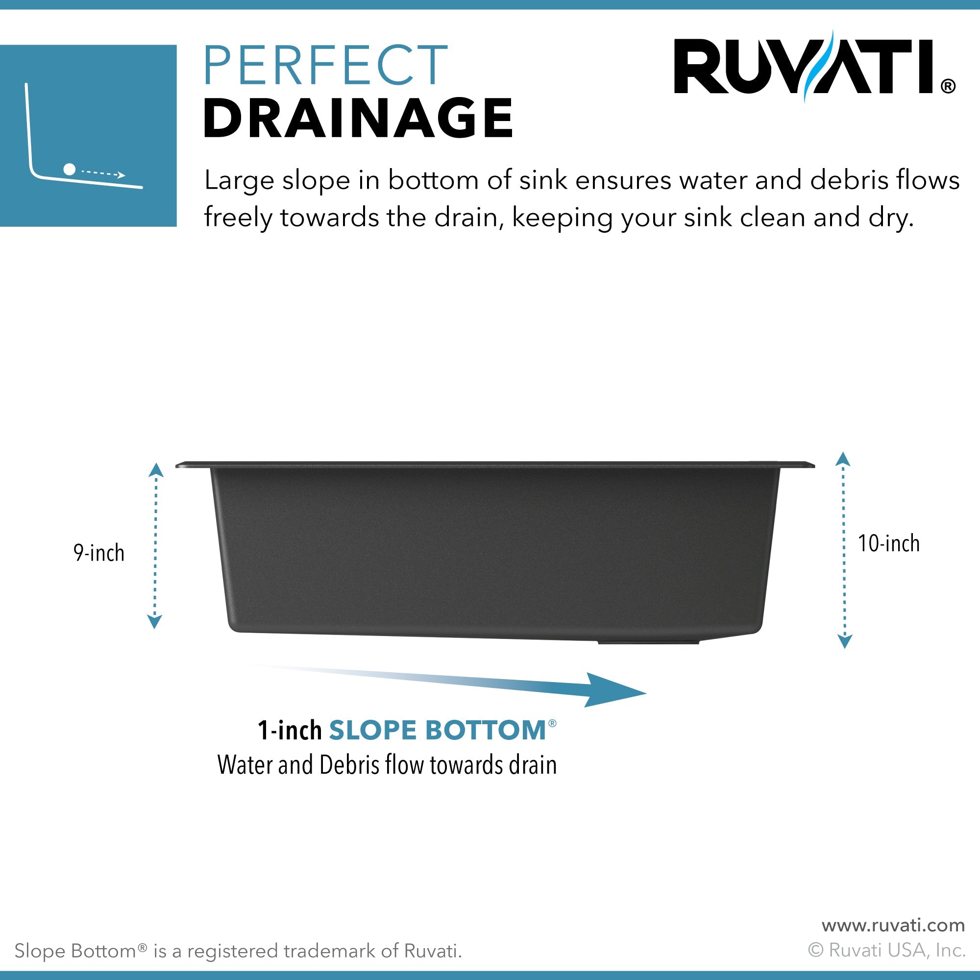 Ruvati 33 x 22" epiGranite Top Mount Granite Composite Single Bowl Kitchen Sink