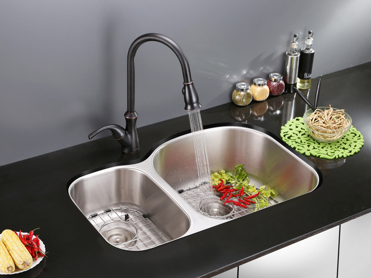 Ruvati 34" Undermount Double Bowl 16 Gauge Stainless Steel Kitchen Sink
