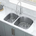 Ruvati 34" Undermount Double Bowl 16 Gauge Stainless Steel Kitchen Sink