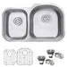 Ruvati 34" Undermount Double Bowl 16 Gauge Stainless Steel Kitchen Sink