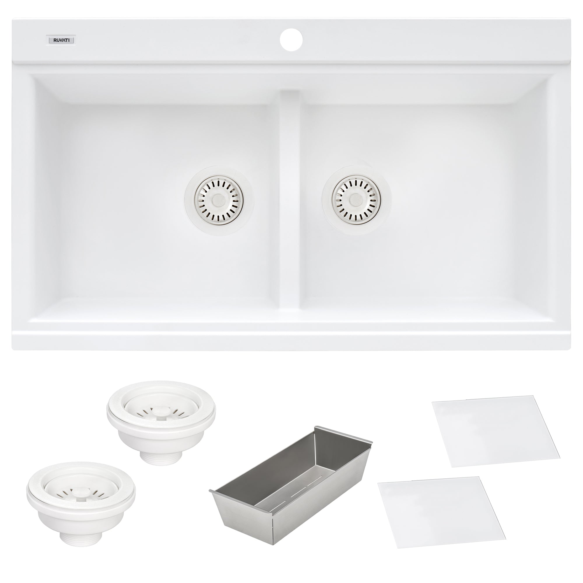 Ruvati 34" epiGranite Topmount Workstation Ledge Granite Composite Kitchen Sink