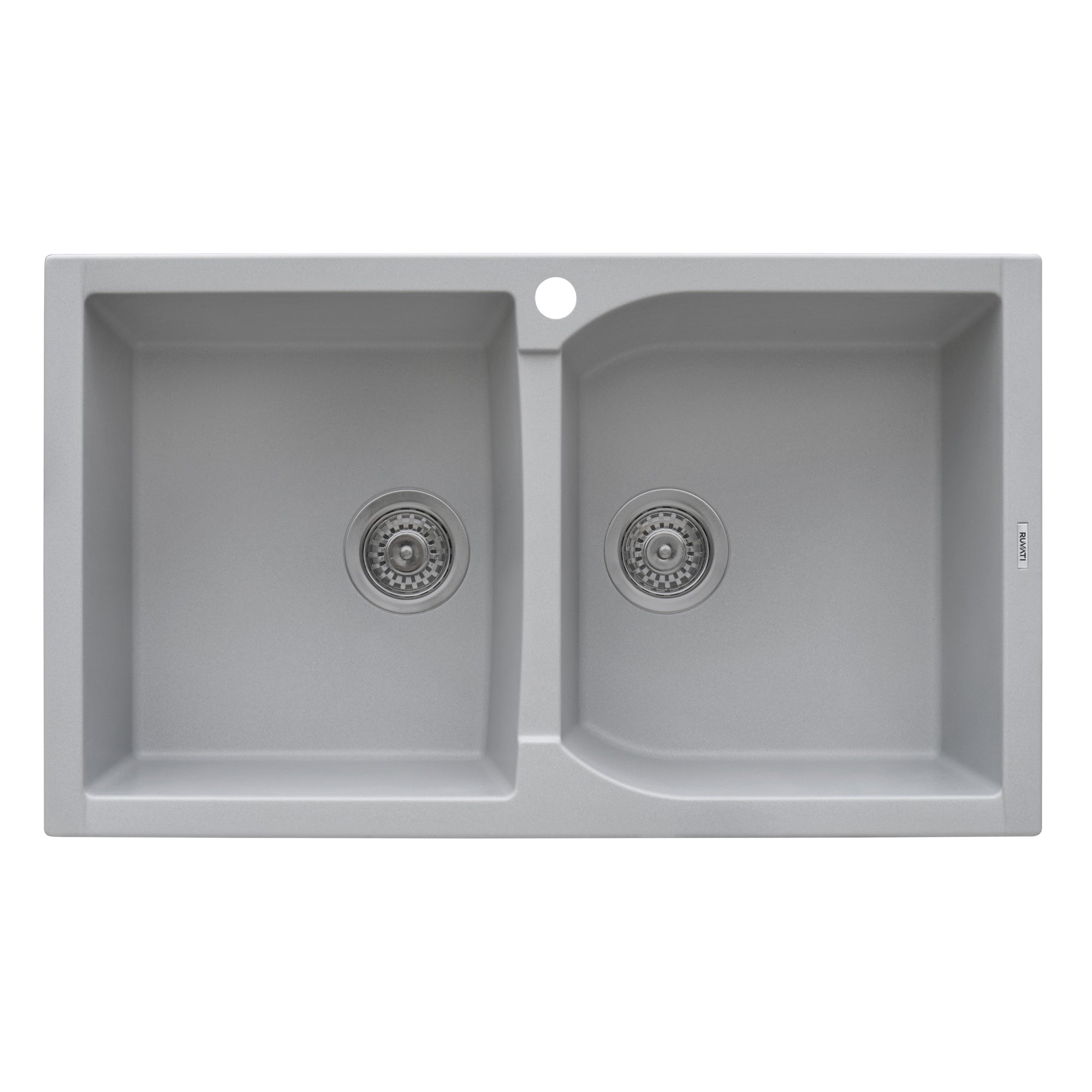 Ruvati 34 x 20" epiGranite Dual-Mount Granite Composite Double Bowl Kitchen Sink