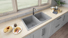 Ruvati 34 x 20" epiGranite Dual-Mount Granite Composite Double Bowl Kitchen Sink