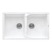 Ruvati 34" x 20" Dual Mount Granite Composite Double Bowl Kitchen Sink in White RVG1319WH