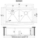 Ruvati 36" Apron-front Workstation Low-Divide Double Bowl 50/50 Farmhouse 16 Gauge Stainless Steel Kitchen Sink