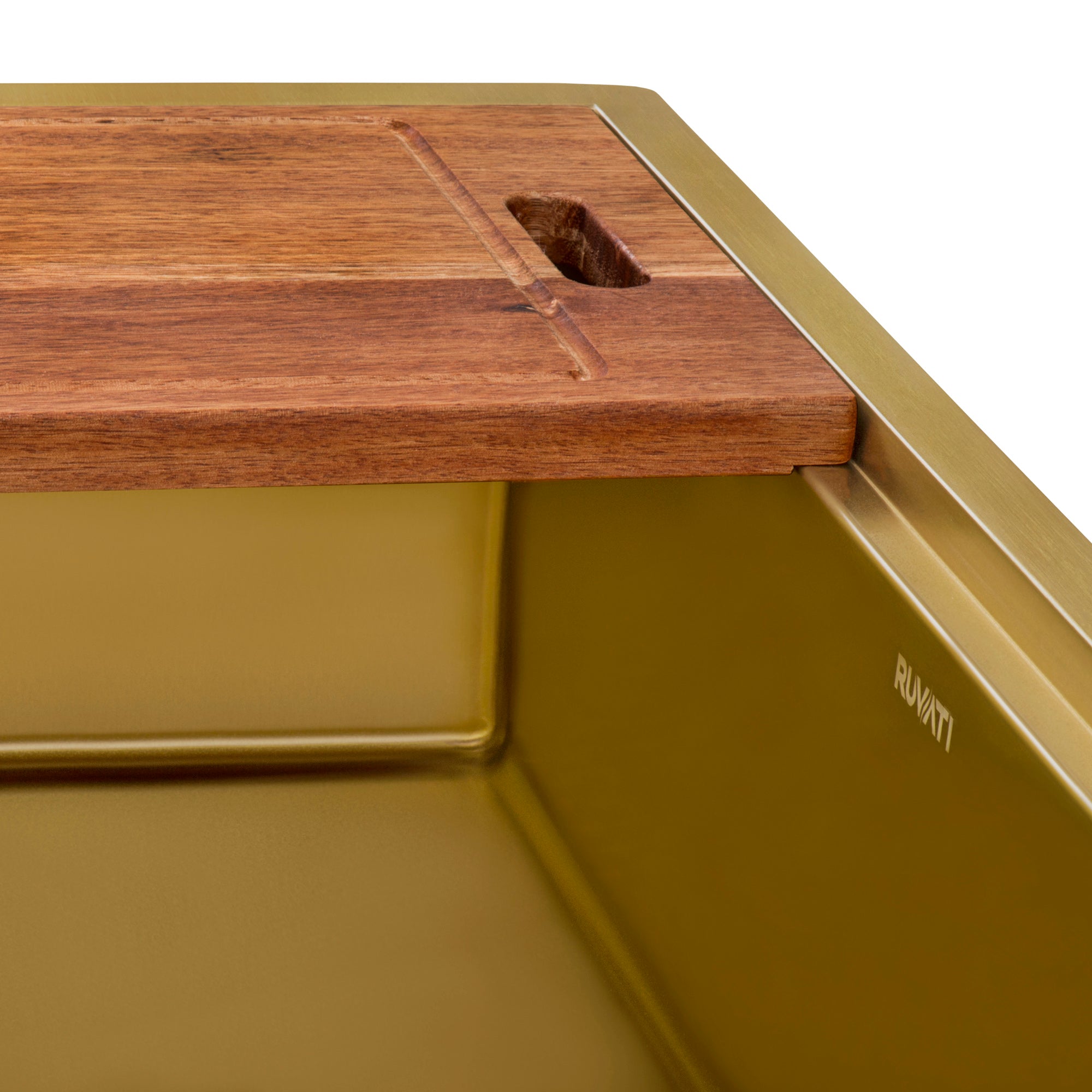 Ruvati 36" Matte Gold Workstation Apron Front Stainless Steel Kitchen Sink