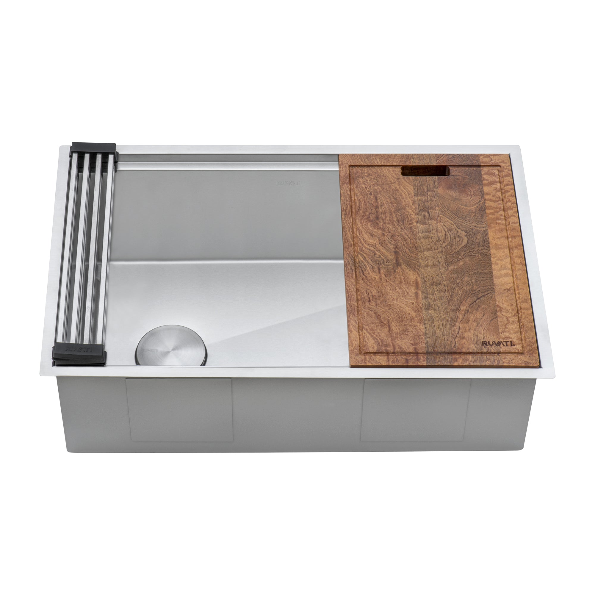 Ruvati 36" Workstation Offset Drain Undermount 16 Gauge Kitchen Sink