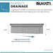 Ruvati 45" Undermount 16 Gauge Stainless Steel Workstation Sink