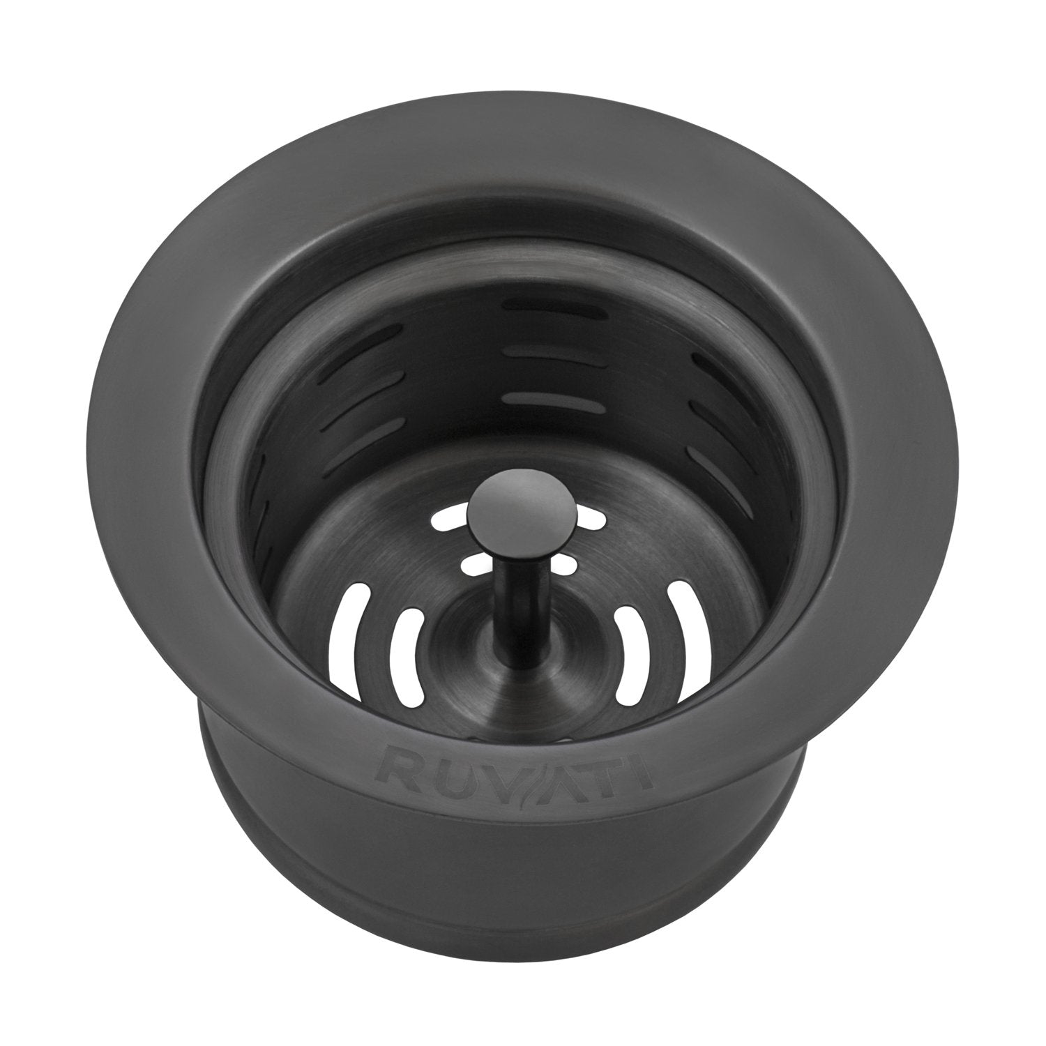 Ruvati Extended Garbage Disposal Flange with Deep Basket Strainer in PVD