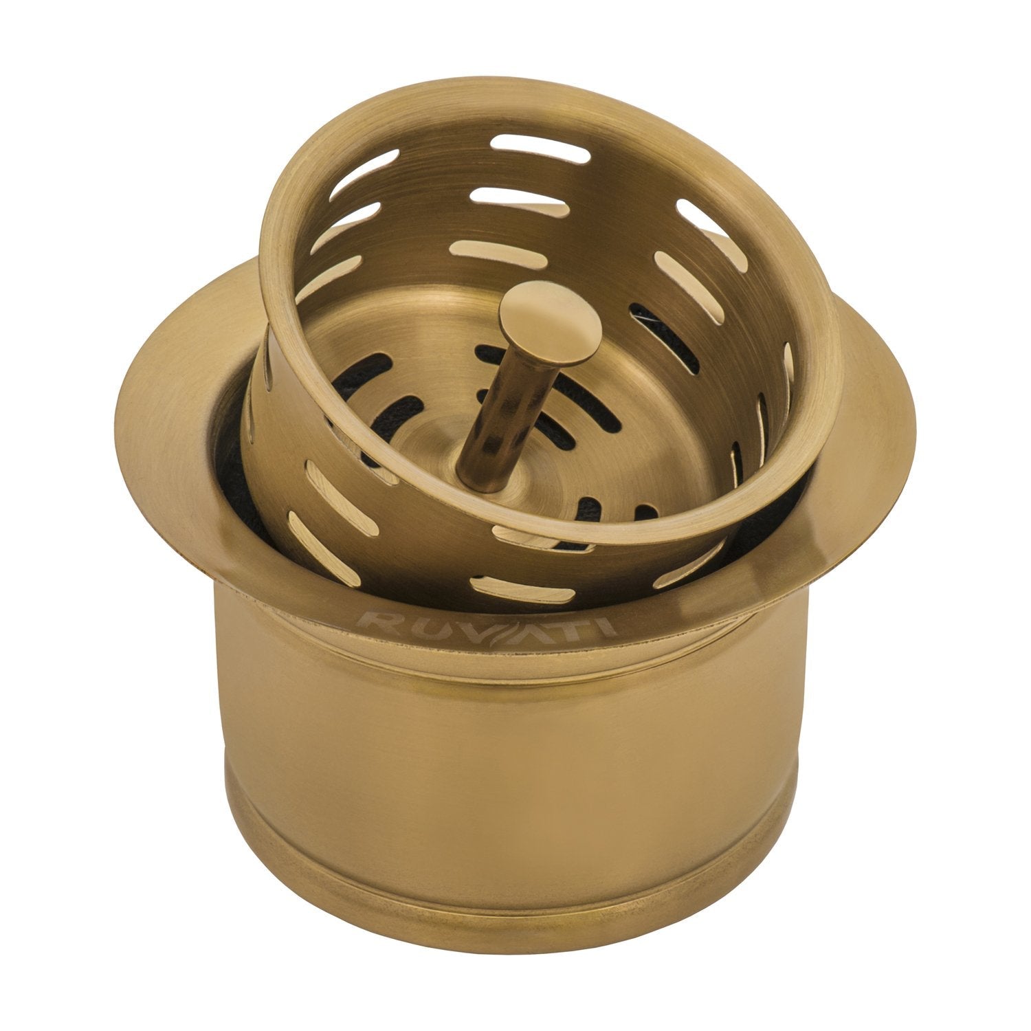 Ruvati Extended Garbage Disposal Flange with Deep Basket Strainer in PVD
