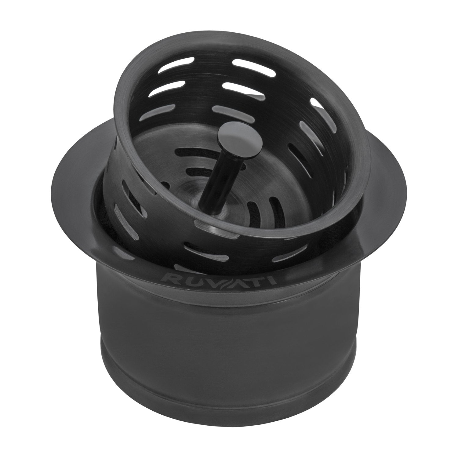 Ruvati Extended Garbage Disposal Flange with Deep Basket Strainer in PVD