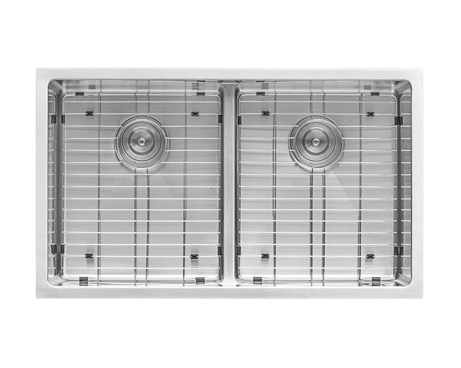 Ruvati Low-Divide Undermount Tight Radius 50/50 Double Bowl 16 Gauge Stainless Steel Kitchen Sink