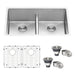 Ruvati Low-Divide Undermount Tight Radius 50/50 Double Bowl 16 Gauge Stainless Steel Kitchen Sink