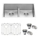 Ruvati Low-Divide Undermount Tight Radius 50/50 Double Bowl 16 Gauge Stainless Steel Kitchen Sink