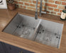 Ruvati Low-Divide Undermount Tight Radius 50/50 Double Bowl 16 Gauge Stainless Steel Kitchen Sink