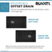 Ruvati Matte Black 30" Fireclay Farmhouse Offset Drain Single Bowl Kitchen Sink