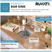 Ruvati RVH7013 13 x 15" Undermount Bar Prep Tight Radius 16 Gauge Stainless Steel Single Bowl Kitchen Sink