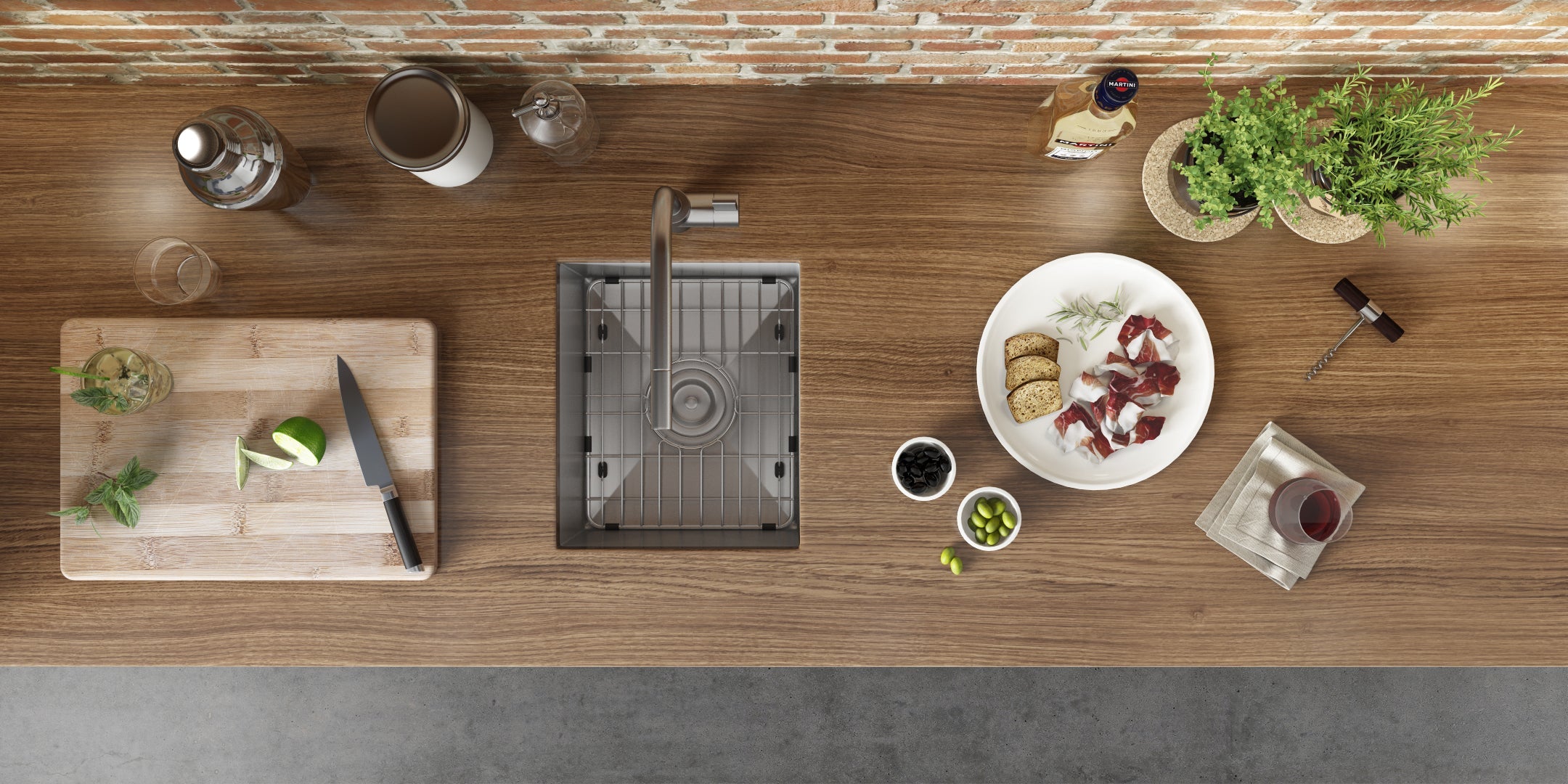 Ruvati RVH7113 13 x 15" Undermount 16 Gauge Zero Radius Stainless Steel Single Bowl Bar Prep Kitchen Sink