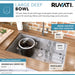 Ruvati RVH7433 33" Undermount 16 Gauge Tight Radius Large Stainless Steel Single Bowl Kitchen Sink
