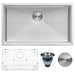 Ruvati RVH7433 33" Undermount 16 Gauge Tight Radius Large Stainless Steel Single Bowl Kitchen Sink