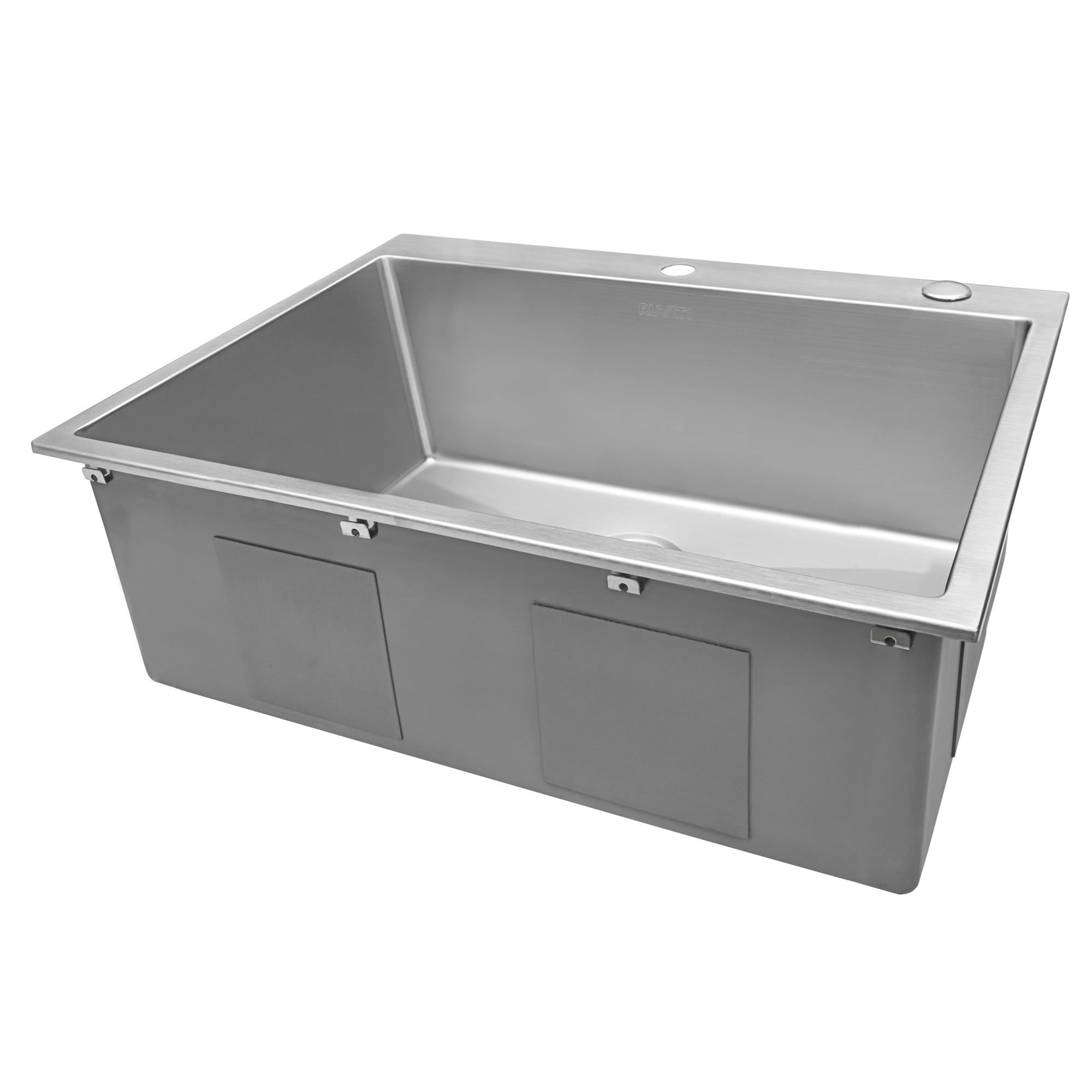Ruvati RVH8008 28" Drop-in Tight Radius Topmount 16 Gauge Stainless Steel Single Bowl Kitchen Sink