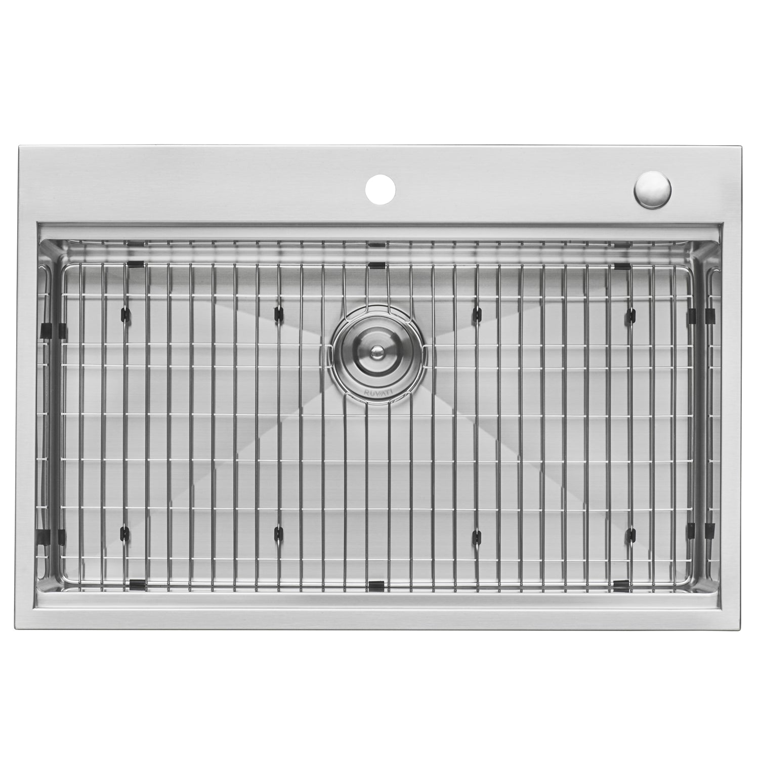 Ruvati RVH8030 30 x 22" Workstation Drop-in Tight Radius Topmount 16 Gauge Ledge Stainless Steel Single Bowl Kitchen Sink