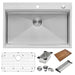 Ruvati RVH8030 30 x 22" Workstation Drop-in Tight Radius Topmount 16 Gauge Ledge Stainless Steel Single Bowl Kitchen Sink