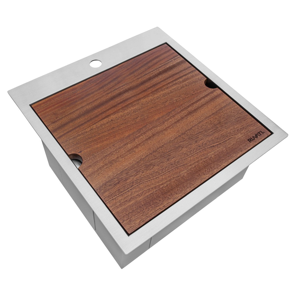 Ruvati RVH8221 21 x 20" RV Workstation Drop-in Topmount 16 Gauge Stainless Steel Bar Prep Kitchen Sink