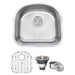 Ruvati RVM4120 Undermount 16 Gauge 23" Single Bowl Kitchen Sink