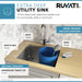 Ruvati RVU6124 24" x 18" x 13" Deep Undermount 16 Gauge Stainless Steel Laundry Utility Sink
