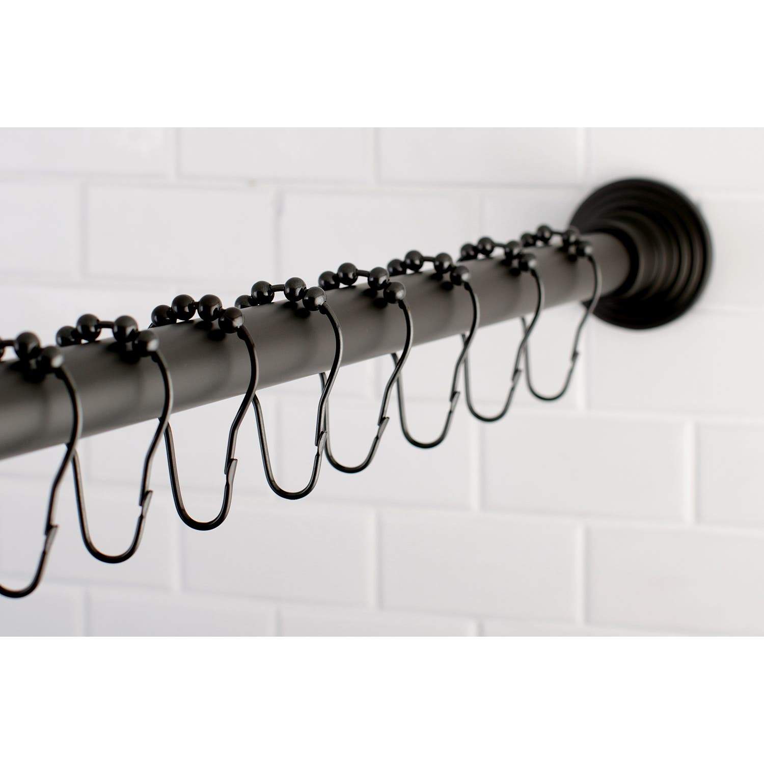 Kingston Brass SCC271X-P Adjustable Shower Rod and Shower Ring Set