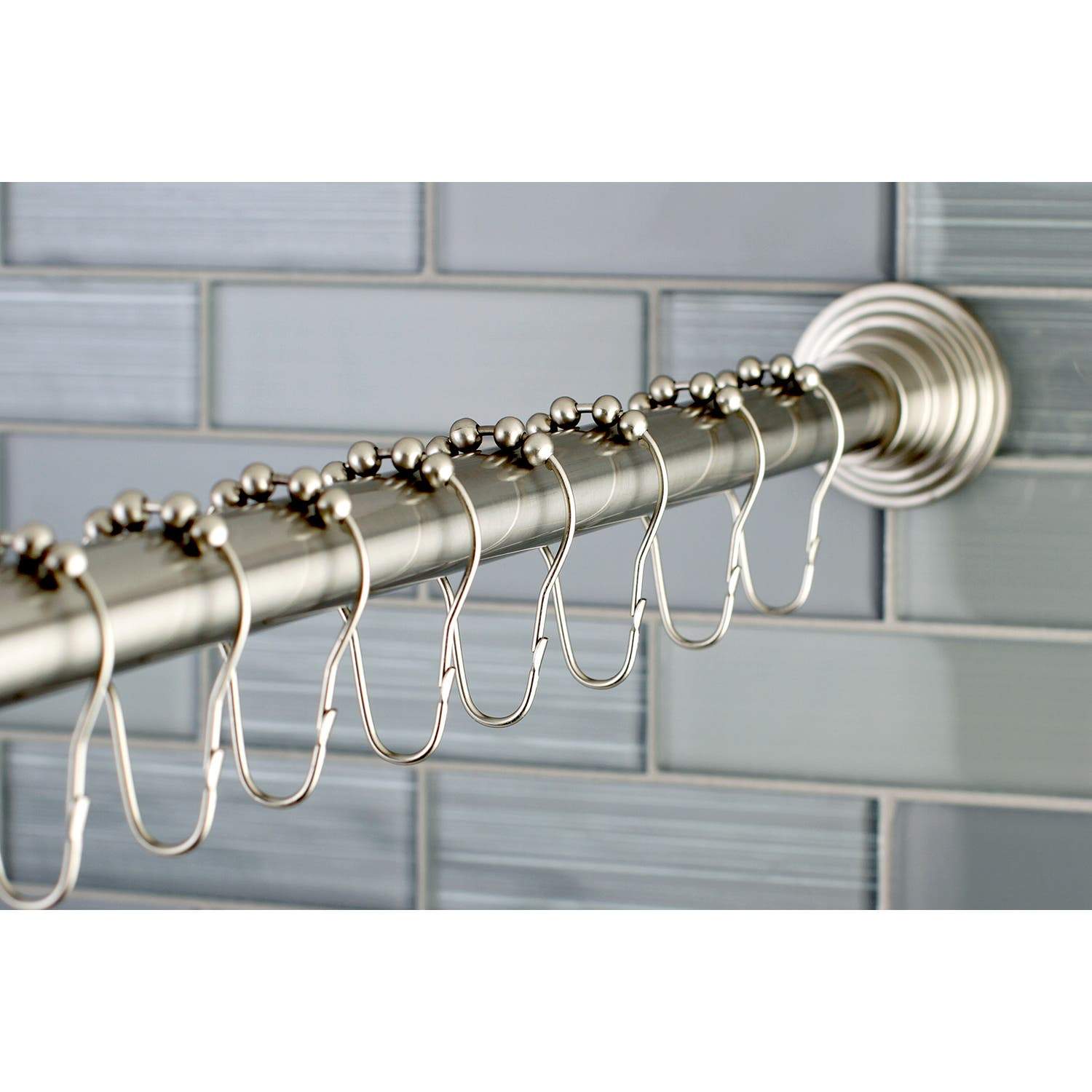 Kingston Brass SCC271X-P Adjustable Shower Rod and Shower Ring Set
