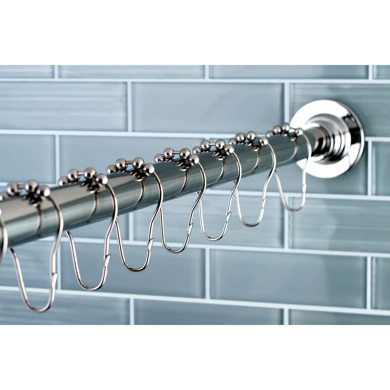 Kingston Brass SCC311X-P Adjustable Shower Rod and Shower Ring Set
